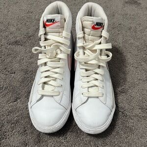 Nike White High-Tops with Red Accents